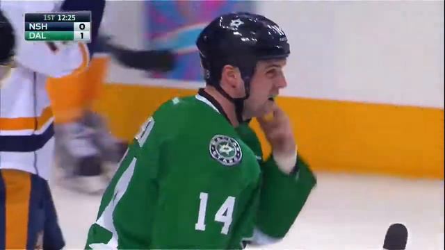 Jamie Benn and Eakins passing for a sick goal! смотреть онлайн
