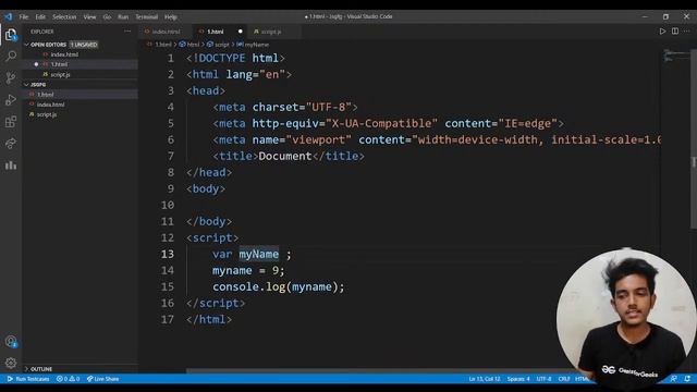 Introduction to JavaScript | Viraj Jain | GeeksforGeeks Web Development смотреть онлайн