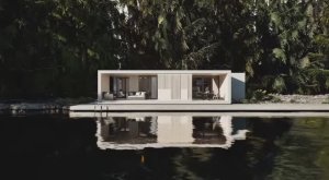 Загородный дом из двух 40 футовых контейнеров, минимализм, флэтхаус (квартира-дом) с плоской кровлей