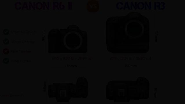 Canon EOS R6 Mark II Size Comparison with 20 Most Popular Competitor Cameras смотреть онлайн