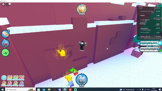Pokazuje różne wyjścia poza mape i krejówki w Roblox Pet Sim X смотреть онлайн