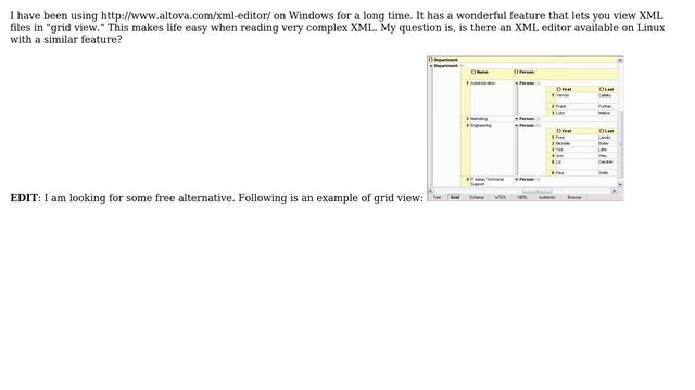 Is there an XML file editor for Linux with grid view support? смотреть онлайн