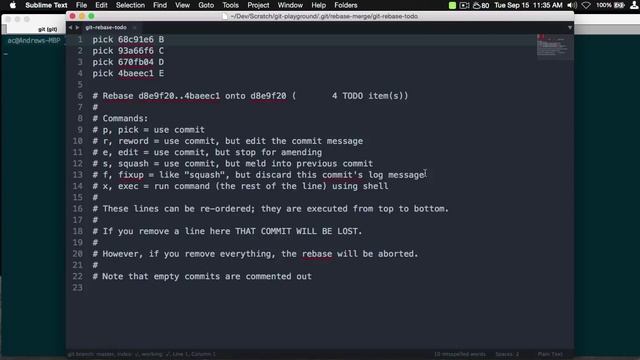 Squashing multiple commits into one with GIT смотреть онлайн