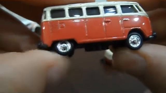 Review mini car Volkswagen Bus T1 model Обзор модель машинка Фольксваген с прицепом смотреть онлайн
