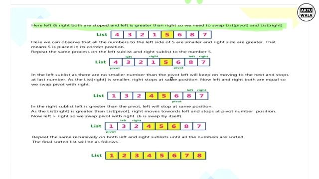 Quick sort program in c || Data Structure смотреть онлайн