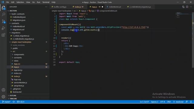 Building Auction DApp With Ethereum and Solidity | React With Solidity | Project Part 5 смотреть онлайн
