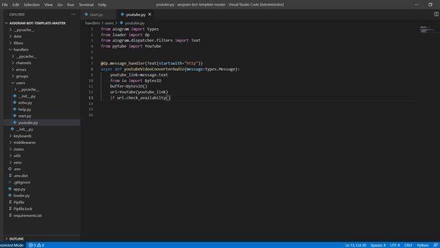 Youtube Video Converter Audio Telegrambot (Aiogram framework) смотреть онлайн