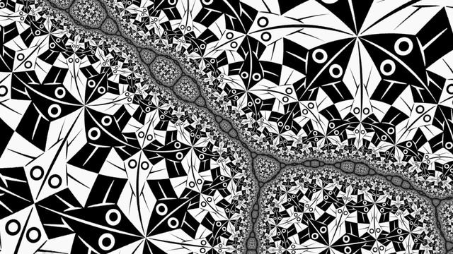 M.C.Escher "Circle Limit I" in a fractal. смотреть онлайн