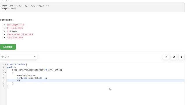 Leetcode 1497. Check If Array Pairs Are Divisible by k смотреть онлайн