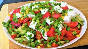 Такого необычного салата Вы еще не пробовали. Салат с арбузом и мягким рассольным сыром