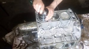 Сборка гильзованного мотора м272 на кованной поршневой