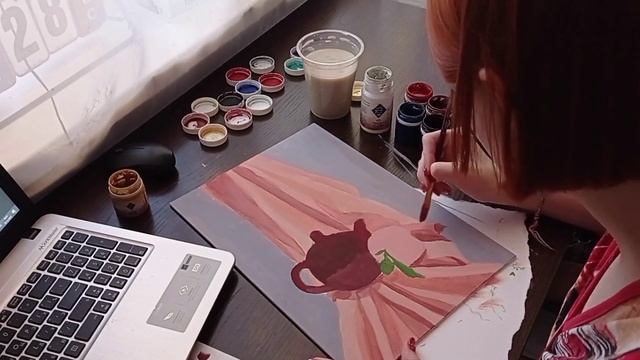 Рисую постановку из пинтереста на холсте смотреть онлайн