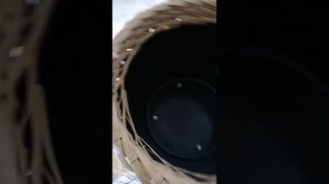 Высокое кашпо конус из ротанга.