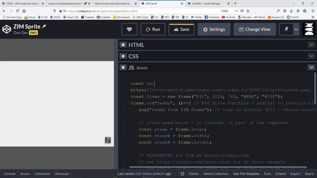 ZIM Explore! 35. Sprites in CodePen - #HTML #Canvas #JavaScript, #CreateJS, #ZIMjs смотреть онлайн