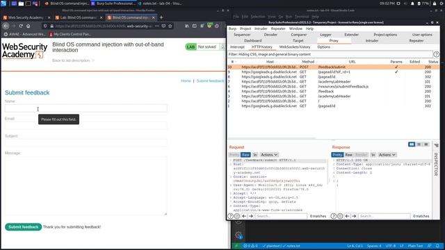 Command Injection - Lab #4 Blind OS command injection with out-of-band interaction | Short Version смотреть онлайн