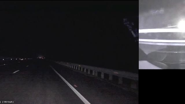 Тест регистратора ночью - езда по двухполоске смотреть онлайн