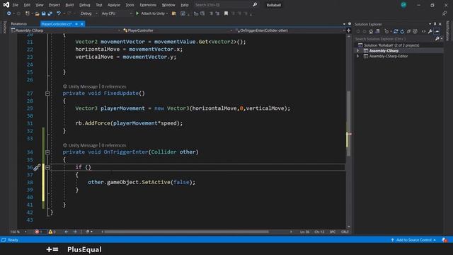 How to make a Video Game in Unity - Roll A Ball [Part 5] How to Use Tag, SetActive & OnTriggerEnter смотреть онлайн