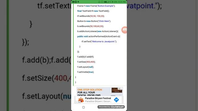 Java AWT Button(1) смотреть онлайн