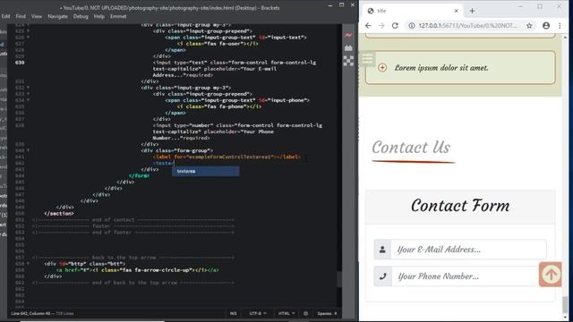 bootstrap 4 how to complete web site photography contact form location map смотреть онлайн