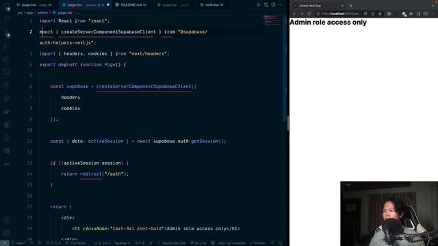 Next.js Server Component role base access with Supabase смотреть онлайн