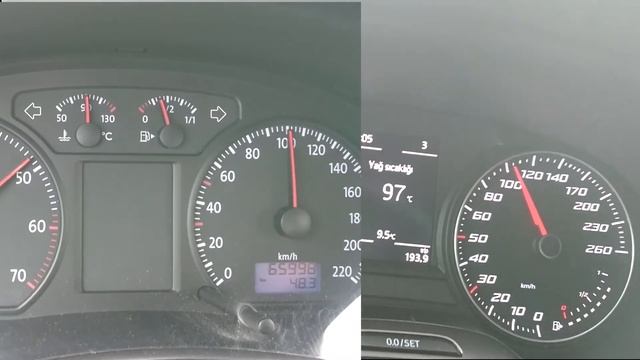 Volkswagen Polo 1.4 16v 80 ps Manuel VS Seat Leon 1.2 Tsi 110 ps manuel Accelaration Test смотреть онлайн