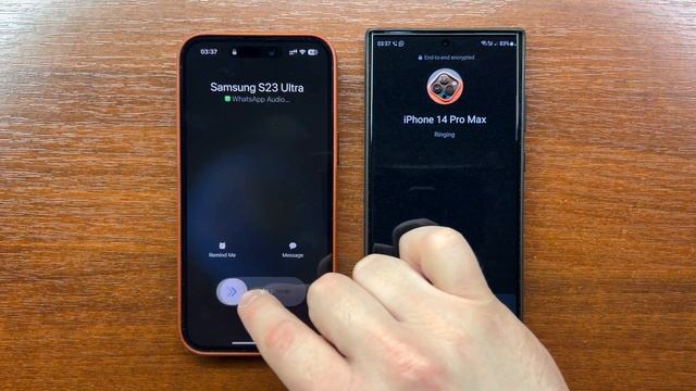 Apple iPhone 14 ProMax vs Samsung S23 Ultra WhatsApp Incoming & Outgoing Calls + Chat. iOS & Androi смотреть онлайн