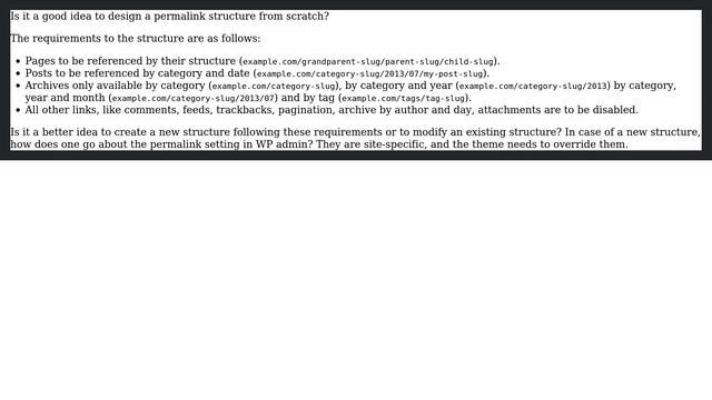 Wordpress: When is it a good idea to build a permalink structure from scratch? смотреть онлайн