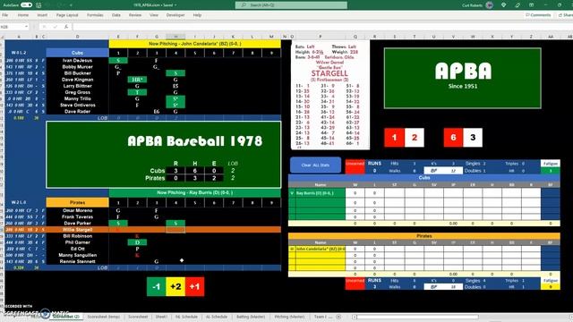 1978 APBA Baseball with Excel w/batter card images (Cubs vs Pirates) смотреть онлайн