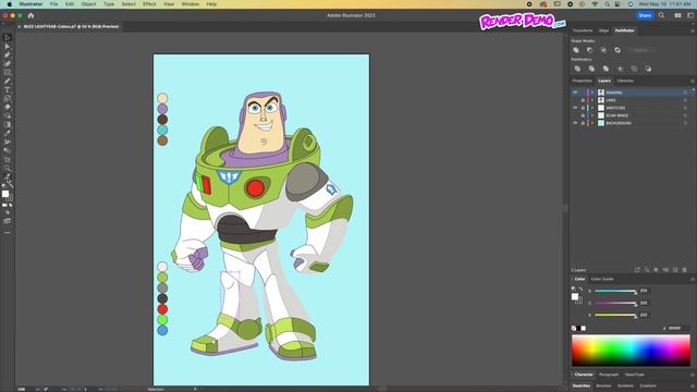 Adobe Illustrator Tutorial: Create a Vector BUZZ LIGHTYEAR from Sketch (HD) смотреть онлайн