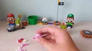 Лего Супер Марио. Лего Луиджи. Стартовый набор. Розовый Йоши. Часть 2.