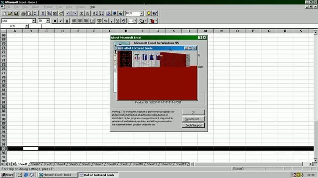 Microsoft Excel 95 Easter Egg - Hall of Tortured Souls смотреть онлайн