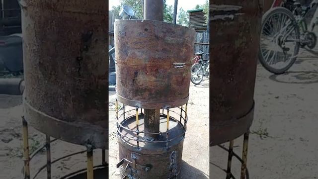Печь для бани из сто литровой бочки. смотреть онлайн