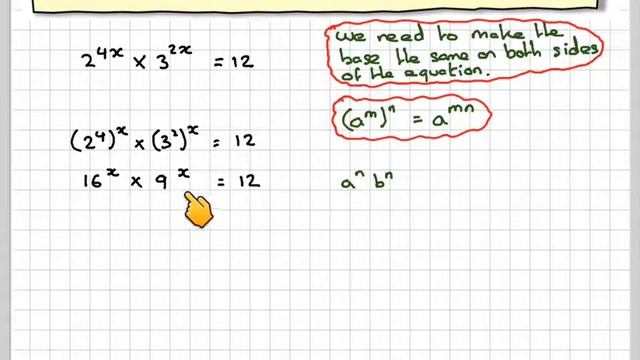 Solving an equation with indices by making the base the same смотреть онлайн