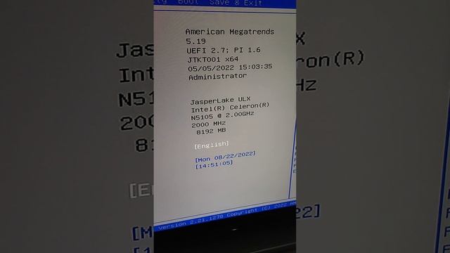 Beelink U59 Pro Intel N5105 8GB RAM 500GB SSD Mini PC - BIOS Tabs & Options #short смотреть онлайн