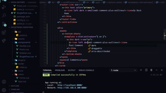 Vue + Vuetify Blog with Laravel REST API #18 Vuetify Bottom sheets for comments смотреть онлайн