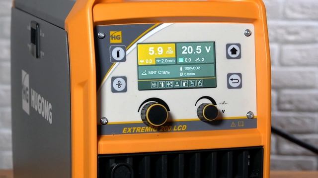 Меню и синергия сварочного полуавтомата HUGONG EXTREMIG-200 III LCD смотреть онлайн