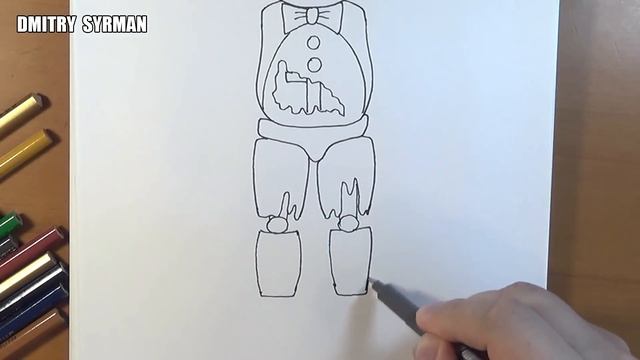 How to draw broken Freddy, FNaF, Как нарисовать сломанного Фредди, ФНаФ смотреть онлайн