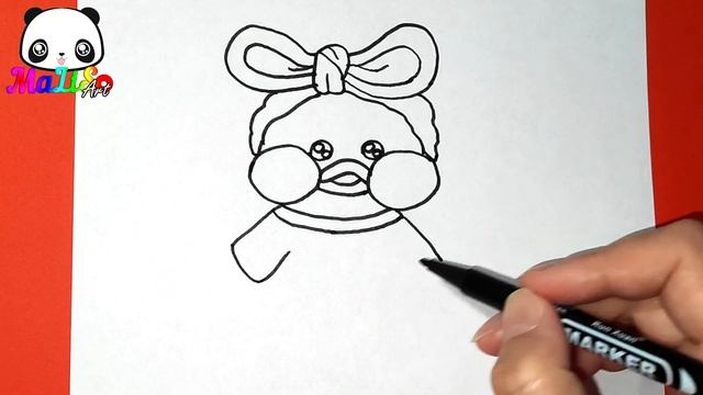 Как нарисовать уточку Лалафанфан | Рисунки просто | How to draw the duck Lalafanfan смотреть онлайн
