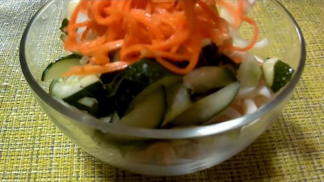 Салат с Корейской Морковью и Кальмарами|За Столом Все Замолчат от наслаждения|Еда Без Труда| смотреть онлайн