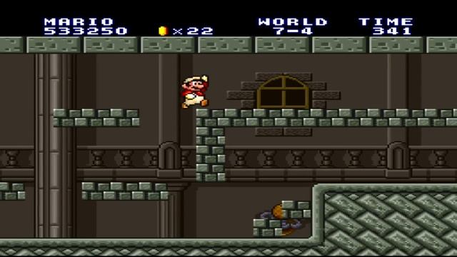 Super Mario Bros (SNES) Level 7-4 смотреть онлайн