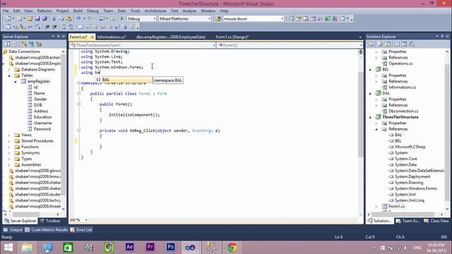 Insert Data into Database - Registration Form | 3 Tier Architecture C# Tutorial - Part 2 смотреть онлайн