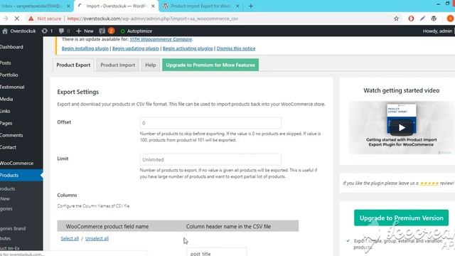 Wordpress Import and Export Woocommerce products CSV смотреть онлайн