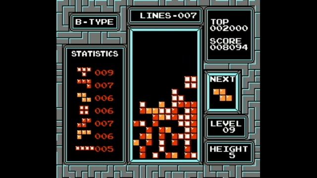 Tetris. NES. B-type. Walkthrough смотреть онлайн