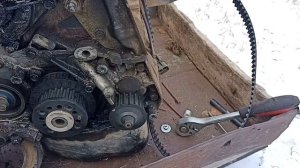 ЗАМЕНА ГРМ РЕМНЯ И МЕТКИ НА ДВИГАТЕЛЕ  4G63 Mitsubishi Galant 6