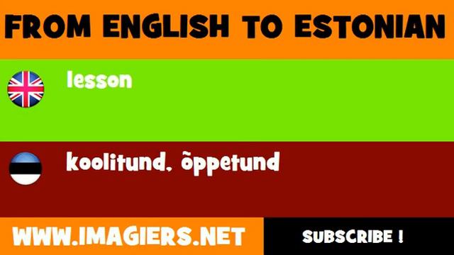 ESTONIAN TO ENGLISH = koolitund, õppetund смотреть онлайн