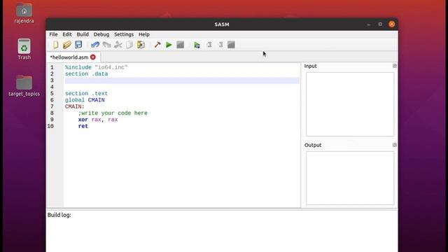 sasm assembly tutorial on ubuntu 20.04- Hello World смотреть онлайн
