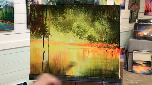 ACRYLIC LANDSCAPE PAINTING ? STEP BY STEP TUTORIAL! смотреть онлайн