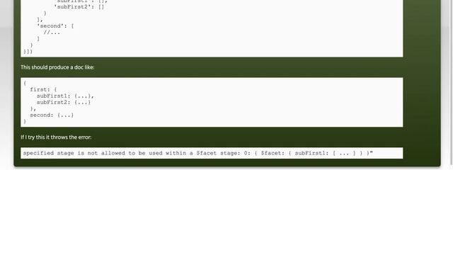 Why mongo doesn't allow to use a $facet stage inside another $facet? смотреть онлайн