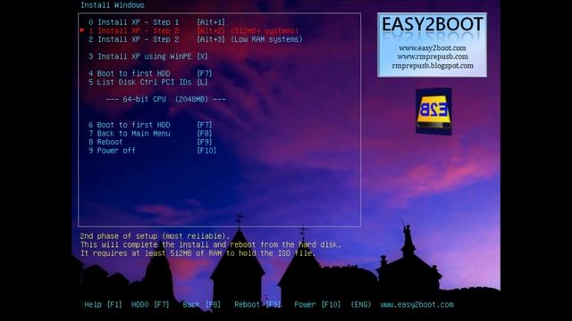 Install Windows XP from a USB Flash Drive with Easy2Boot смотреть онлайн