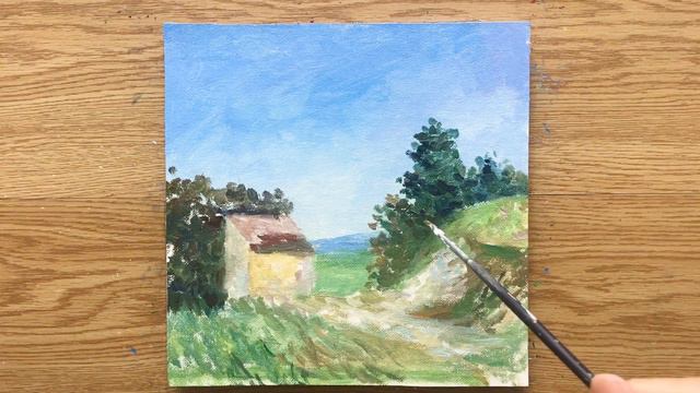 How to Paint Like Alfred Sisley | Impressionist Landscape | Acrylic смотреть онлайн